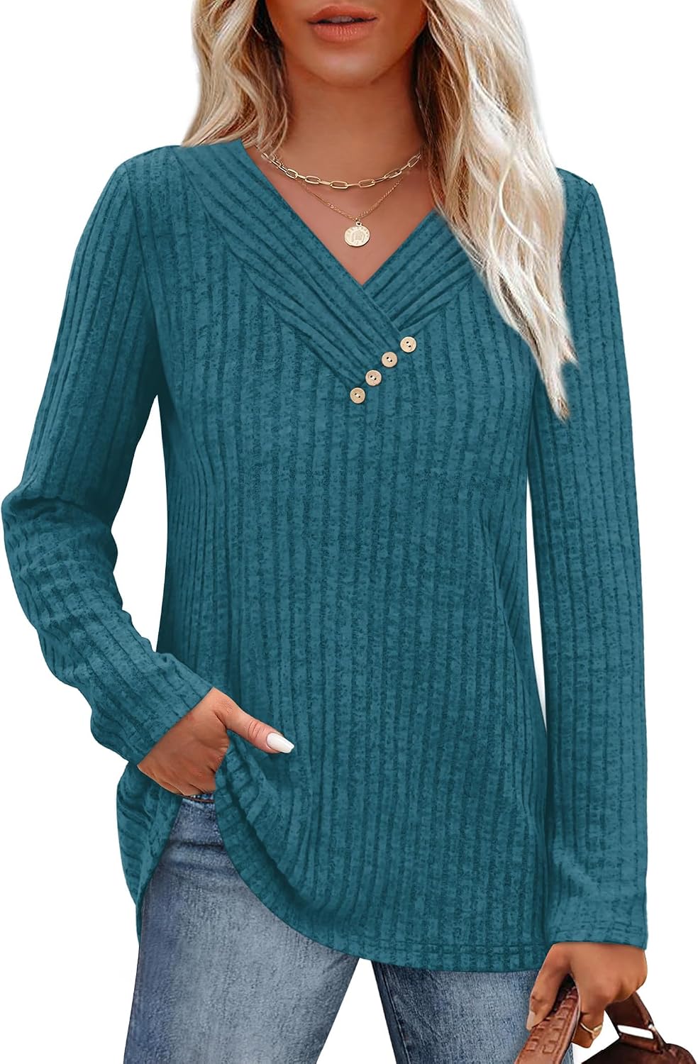 Detalle 2 de SAMPEEL Women's V-Neck Sweater