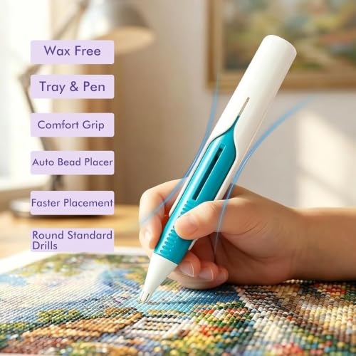 Detalle de ZFFAFUR Auto-Feed Diamond Bead Dispenser with Wax-Free Pen (Blue)
