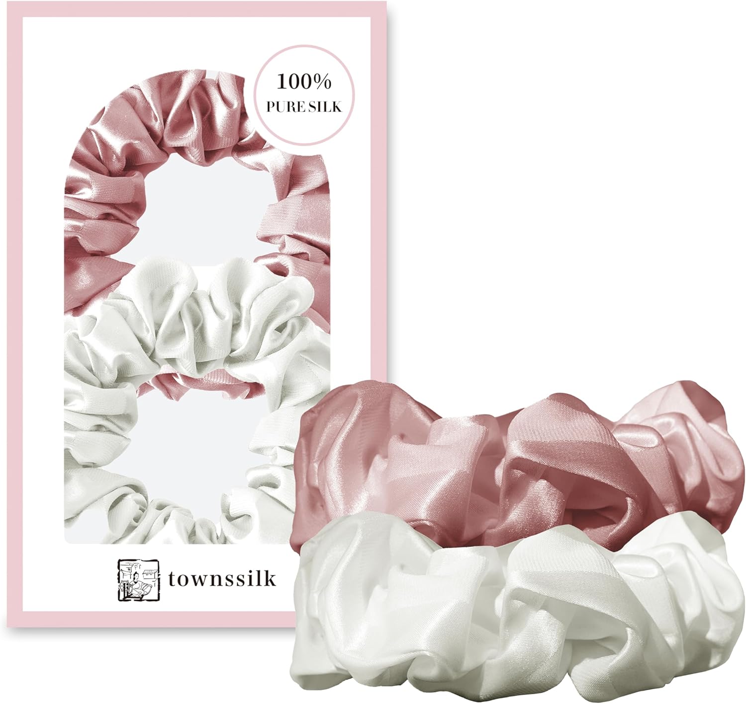 Detalle de Townssilk elastici per capelli in 100% seta di gelso 22 momme (confezione da 3) – blu pavone