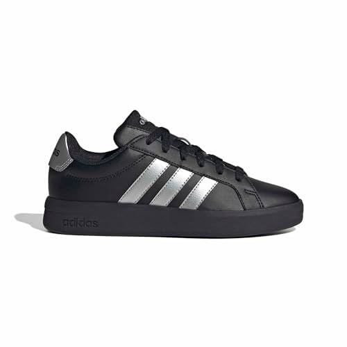 Detalle de adidas Grand Court 3.0 Junior, chaussures enfant noires et argentées, 36 2/3 EU
