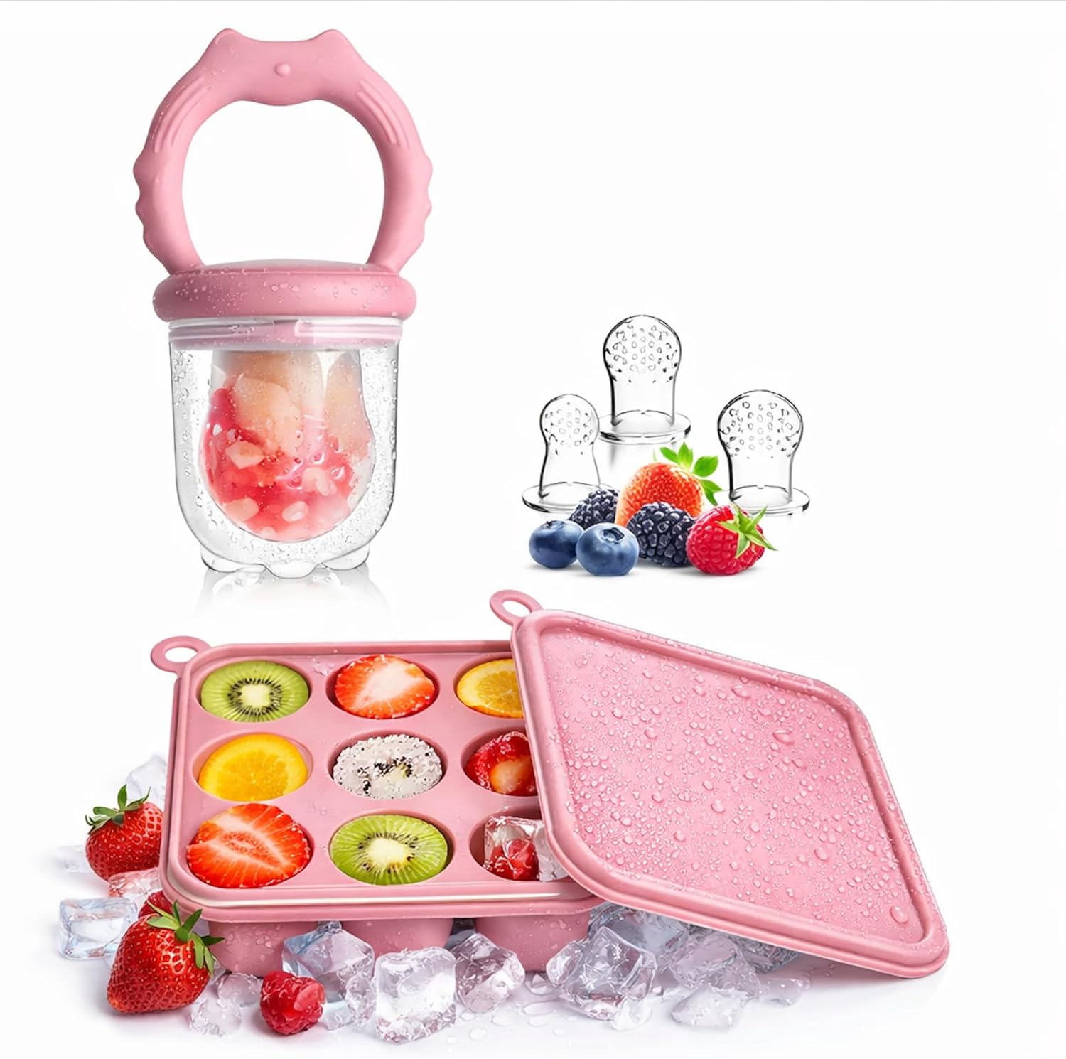 Thumbnail 5 de WeSweet Fruit Feeder for Baby - Silicone Fruit Food Feeder (Purple Set)