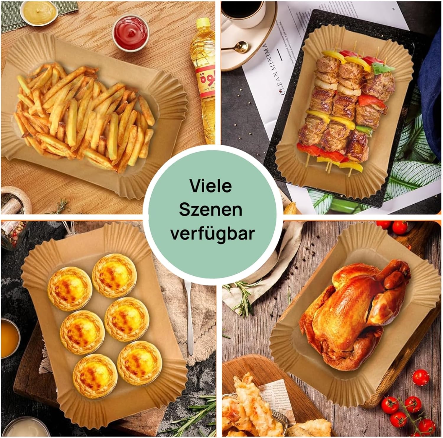 Thumbnail 6 de Cecanndila 170er Pack Backpapier für Airfryer – kompatibel mit Ninja AF500EU, Cosori Dual Blaze Twinfry 10L und Cecotec 9000