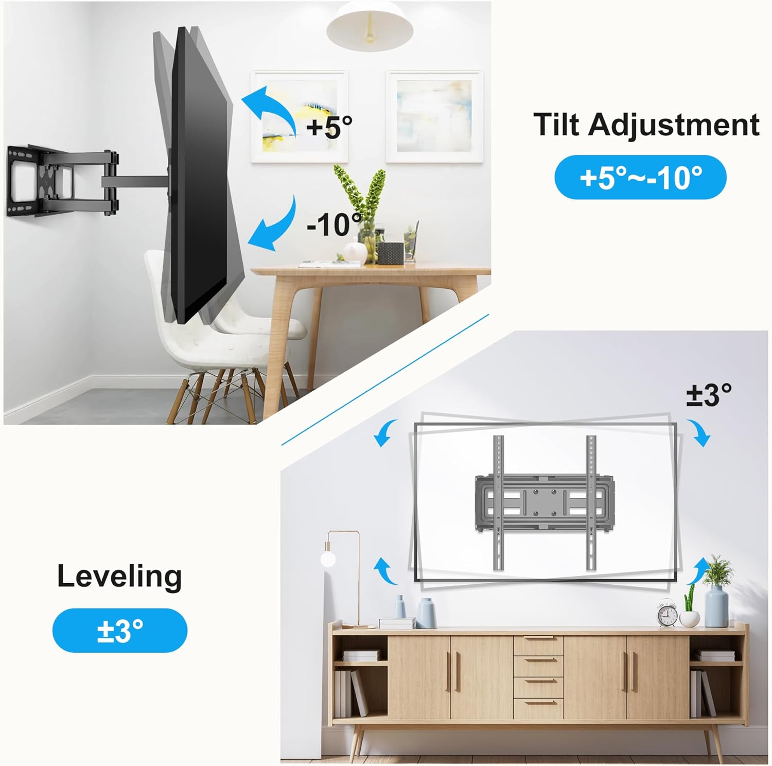 Detalle 2 de XINLEI MA570 full‑motion TV wall bracket 70"