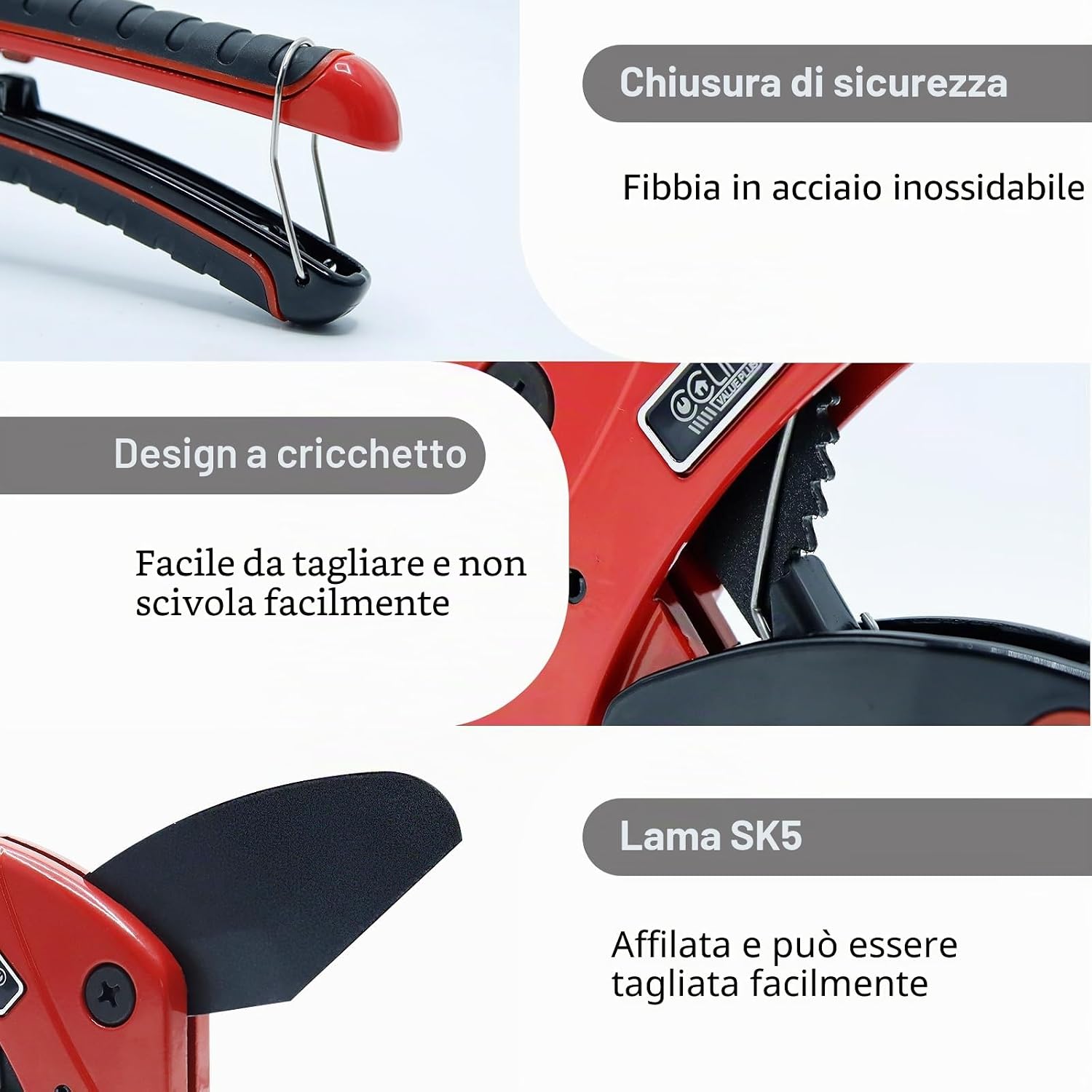 Detalle de CCLIFE Tagliatubi in PVC 42/64 mm – Tagliatubi Portatile con cricchetto