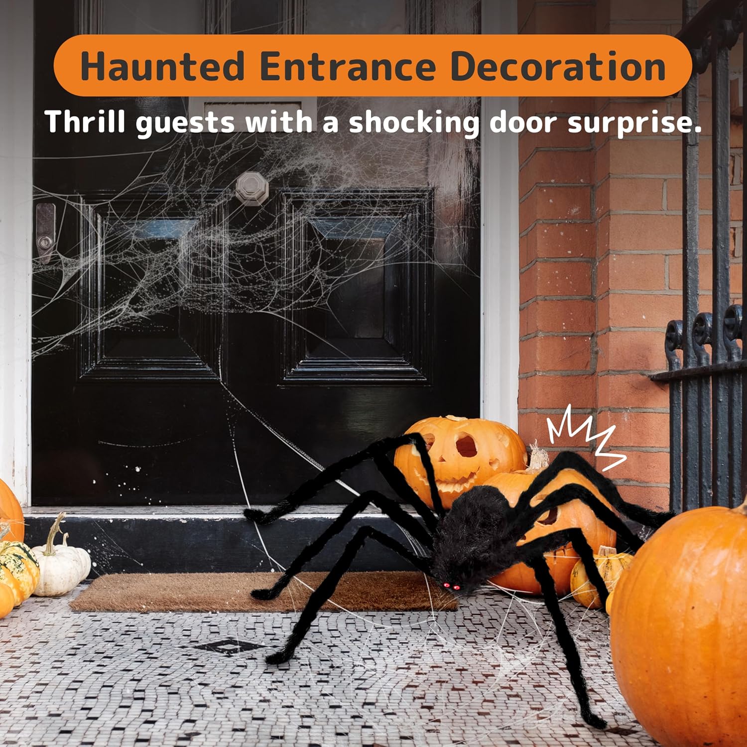Thumbnail 1 de PREXTEX PXPX-000297 4-Foot Halloween Spider with Red LED Eyes