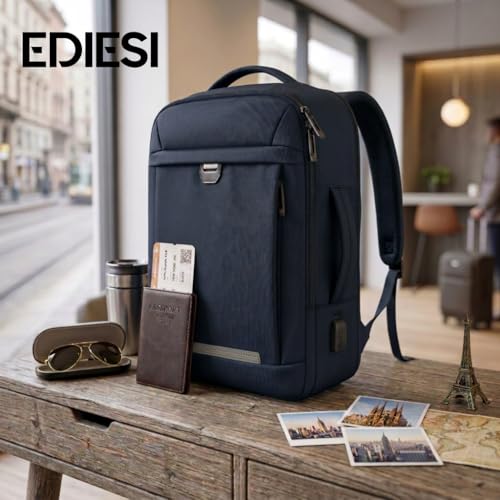 Thumbnail 8 de EDIESI Mochila de Cabina 40x30x20 cm: Expandible, impermeable y con puerto USB para portátil 15,6” — Azul Marino
