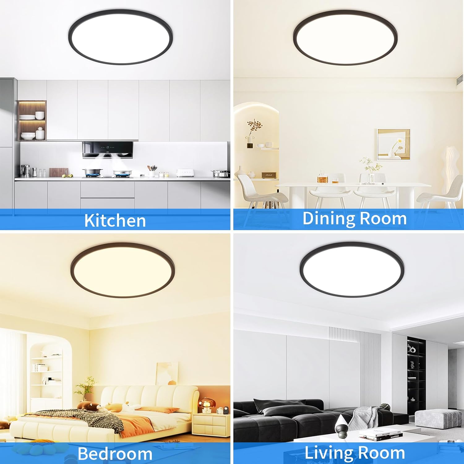 Thumbnail 5 de MOONSEA 46W LED Deckenleuchte – ultra-dünn, 3 Farbtemperaturen, Ø49 cm