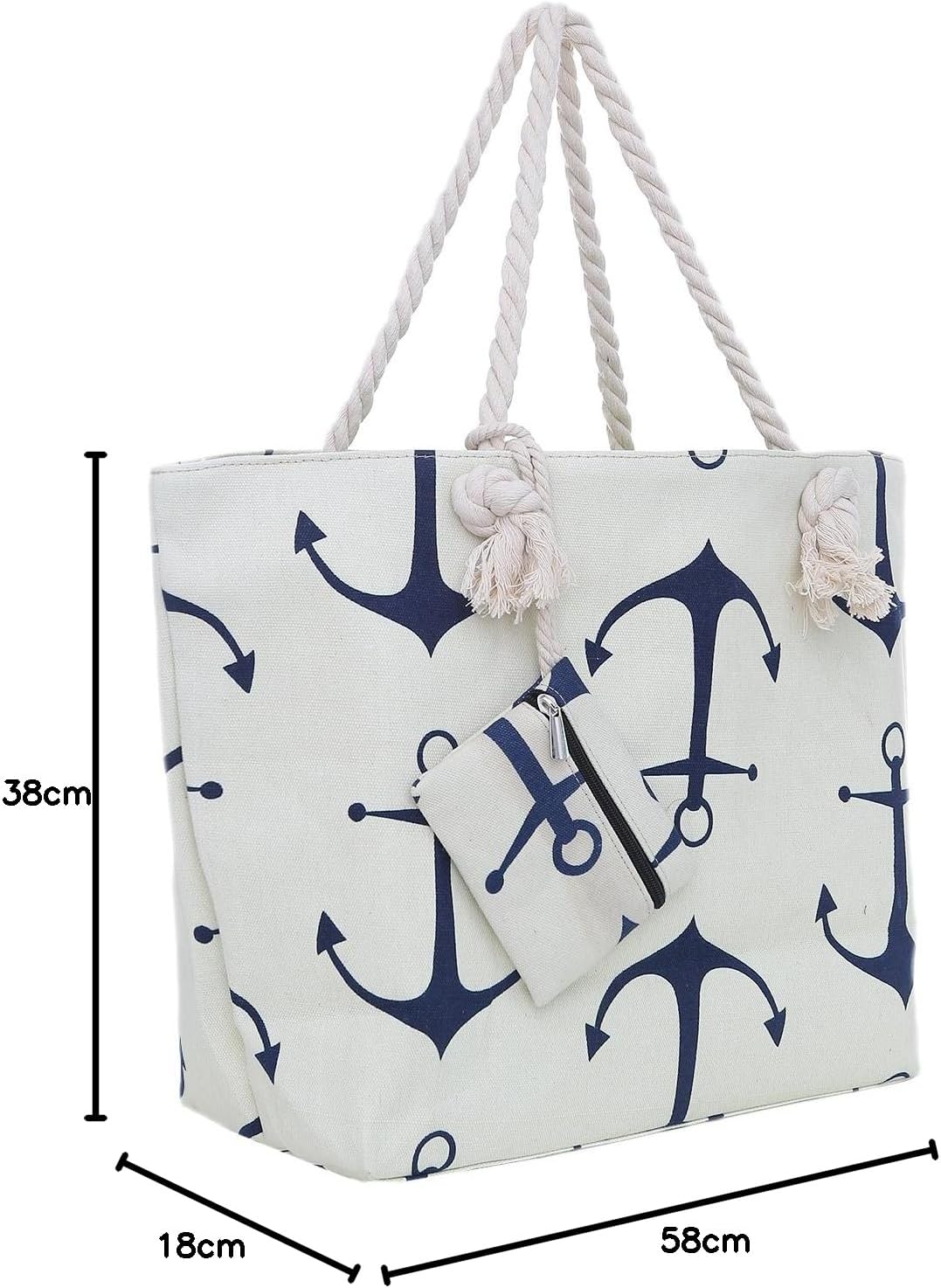 Thumbnail 6 de DonDon Grand sac de plage imperméable avec fermeture à glissière – Grand format et poche zippée