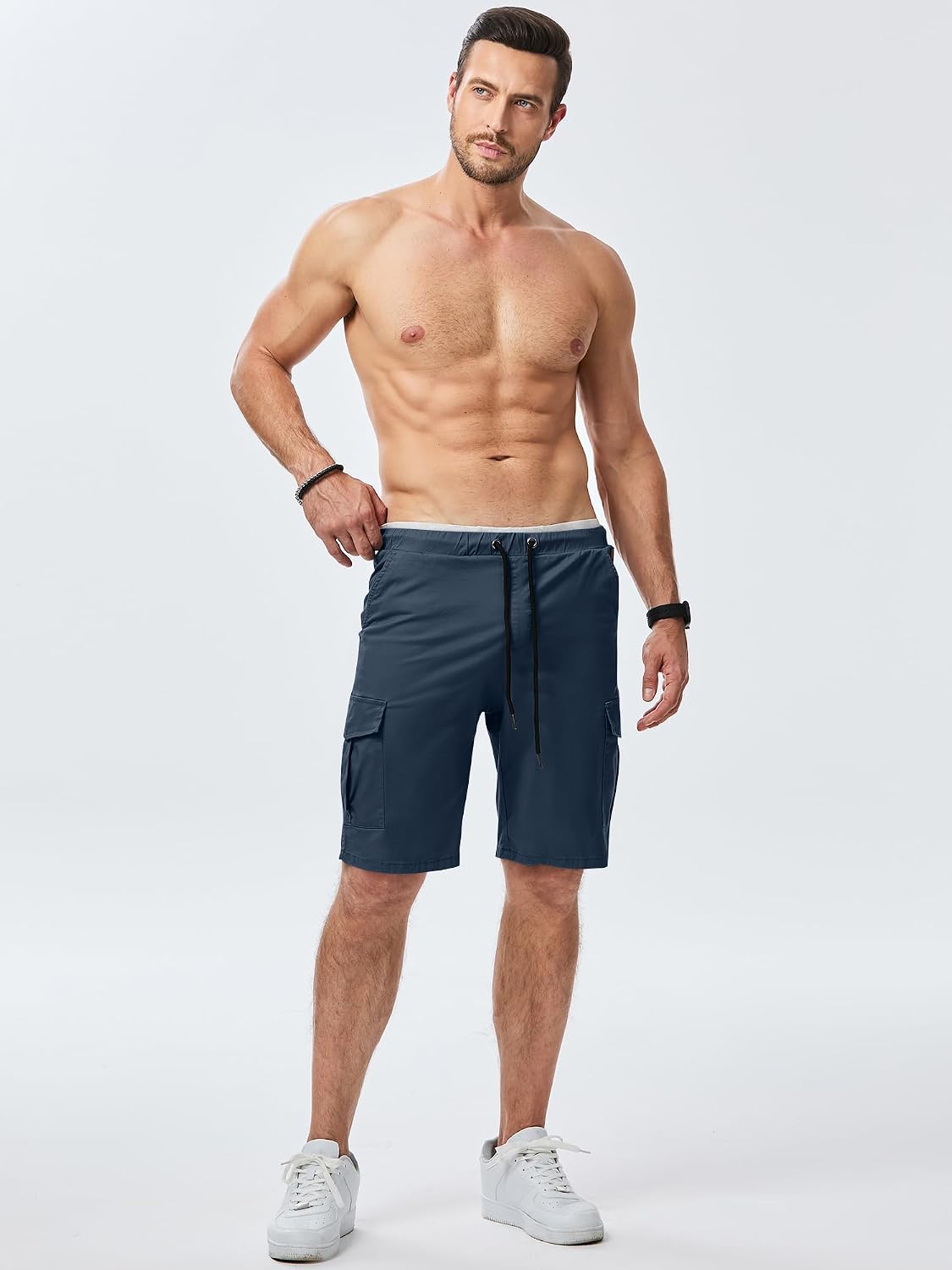 Detalle de Elegancity Men's Combat Cargo Work Shorts – Casual Summer Cotton Jogging Shorts, Regular Fit with Pockets (S-XXL)