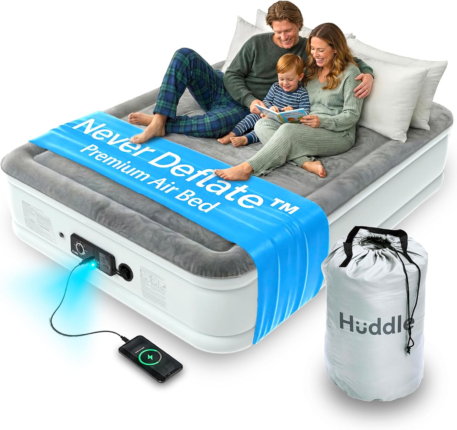 Detalle de Huddle King air bed with dual pump