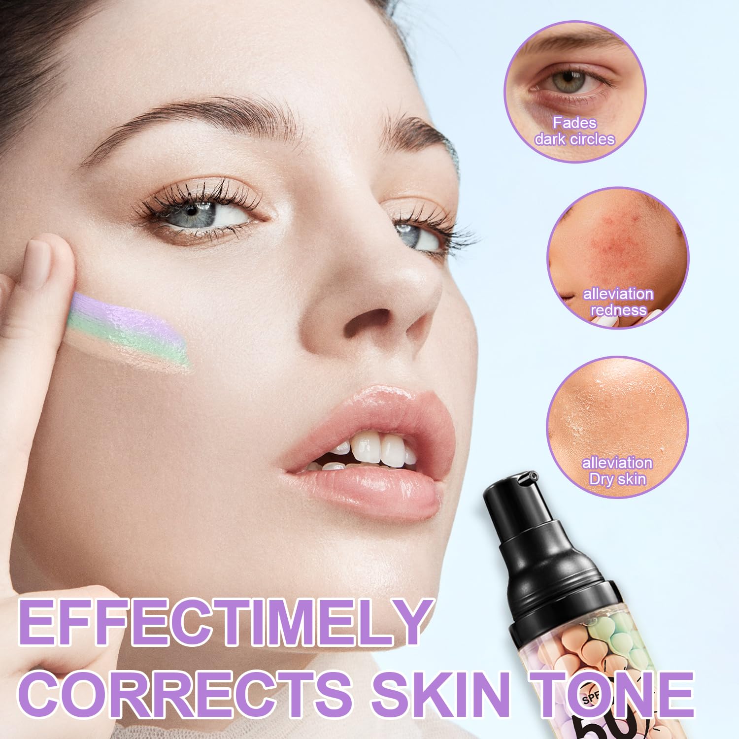 Detalle 2 de 3 in 1 Color Correcting Serum SPF 50 PA+++ Primer for Face Before Makeup (Oil Control & Moisturizing)
