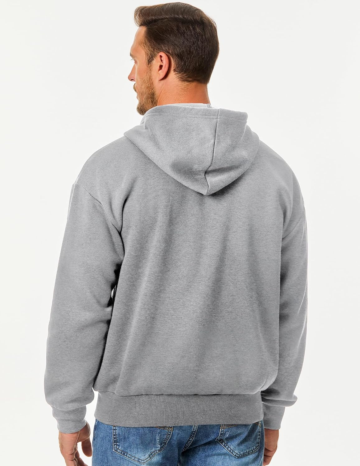 Detalle 2 de JMIERR Hoodie Herren Baumwolle Einfarbig mit Reißverschluss – Sweatjacke Langarm, warm und alltagstauglich