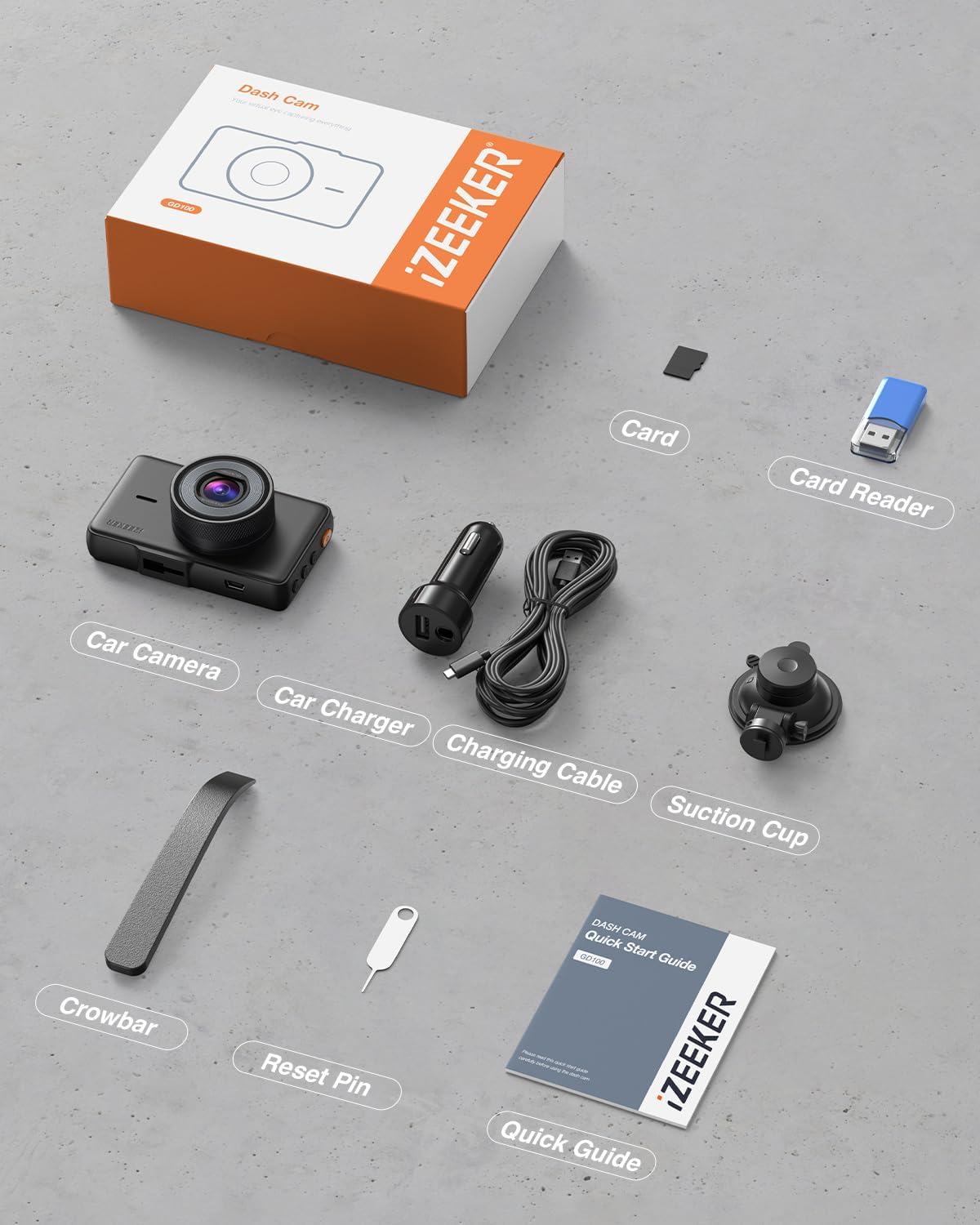 Thumbnail 5 de iZEEKER 2.5K Dash Cam 1440P QHD, 170° wide-angle