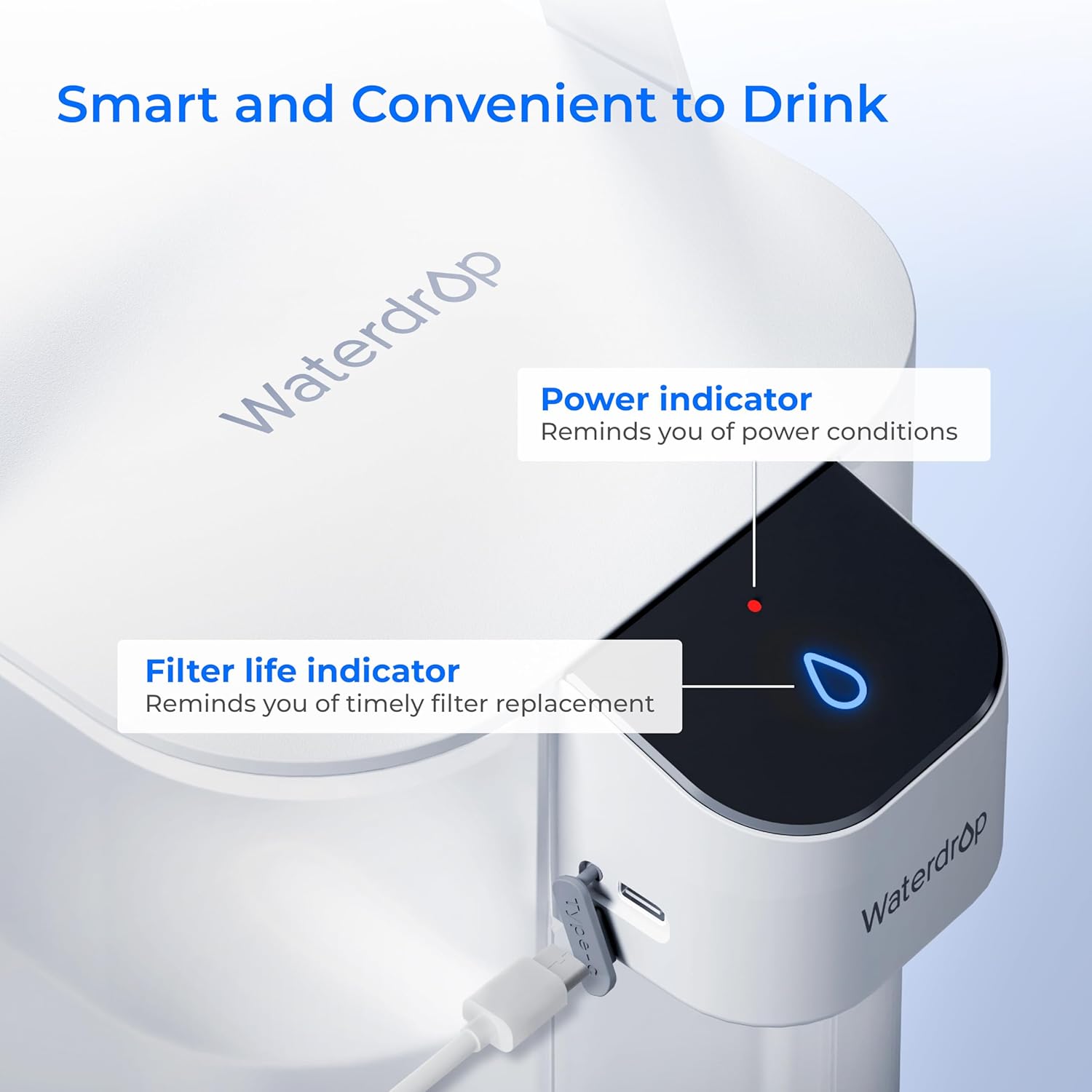 Thumbnail 4 de Waterdrop Instant Electric Water Filter Jug (3.5L) with 3-Month Filter – Reduces Chlorine, Lead, Mercury & PFAS