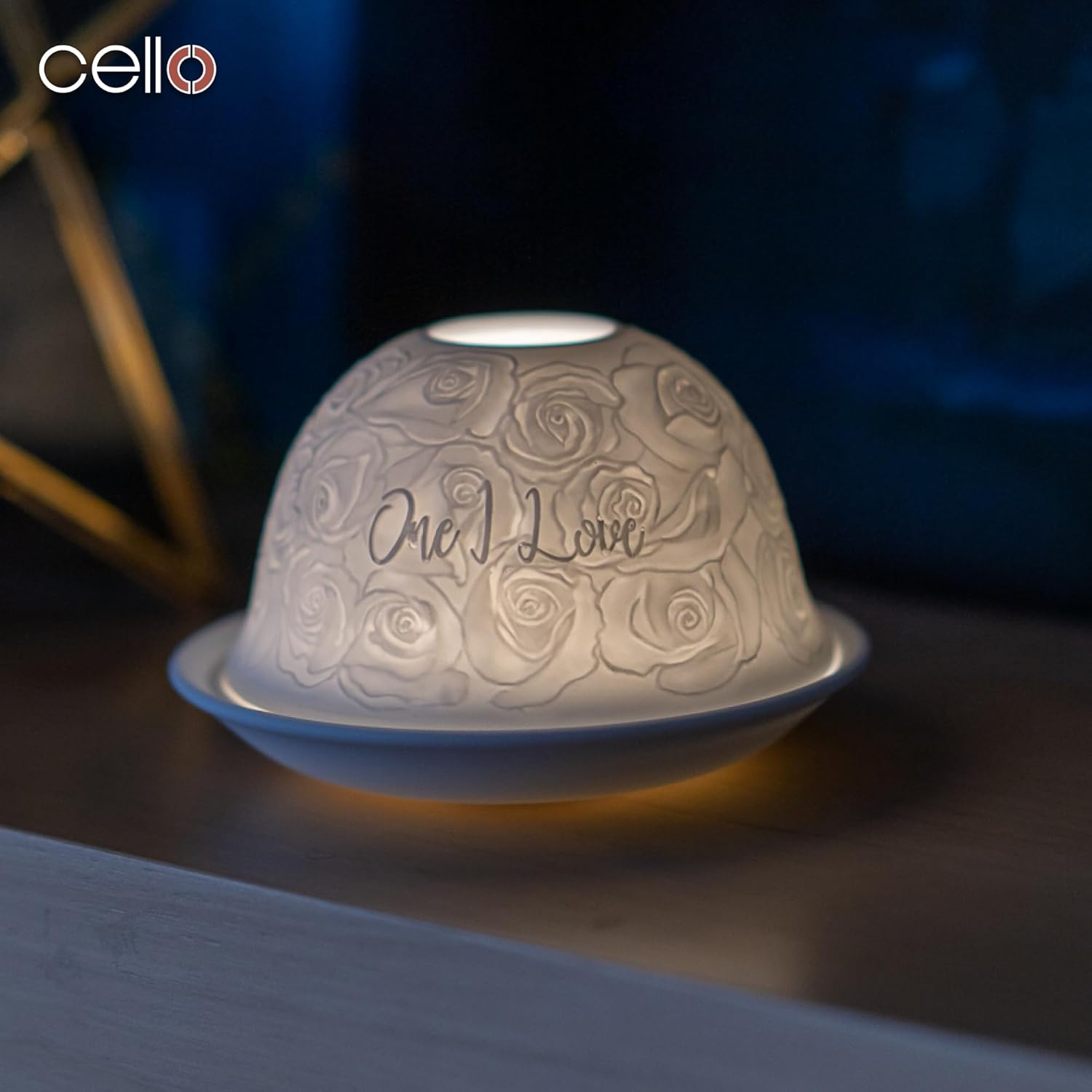 Thumbnail 5 de Cello Porcelain Tealight Holder Dome – “One I Love” 3D projection lithophane candle warmer by One I Love Design
