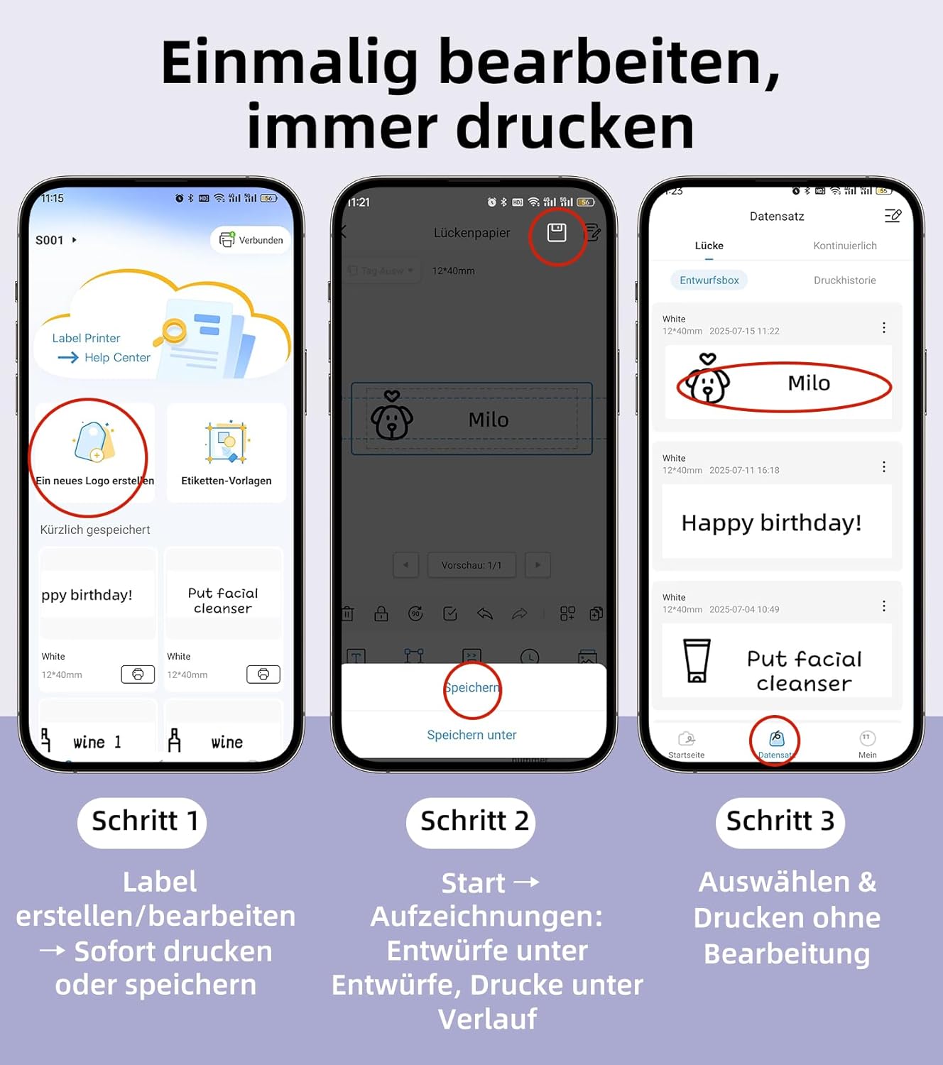 Thumbnail 4 de ORGSTA S001 Etikettendrucker mit Bluetooth für selbstklebende Etiketten – mobil, sofort druckbereit