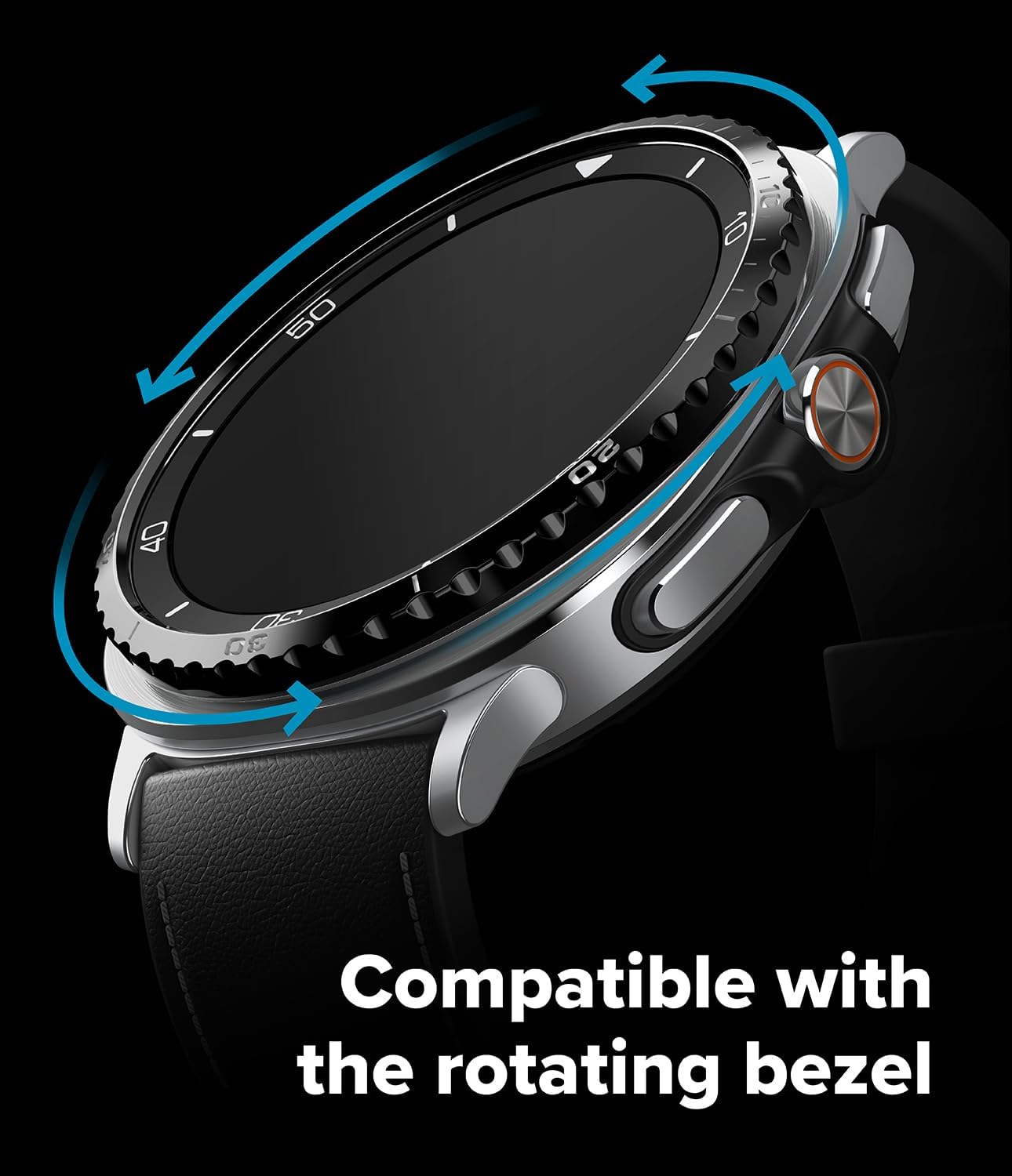 Detalle de Ringke Bezel Styling for Samsung Galaxy Watch 8 Classic 46mm – Black Stainless Steel Bezel Cover (46-02 (ST))