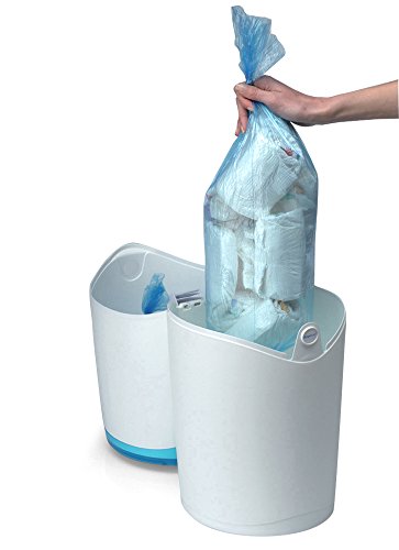 Detalle 1 de Foppapedretti Maialino cubo para pañales blanco-azul