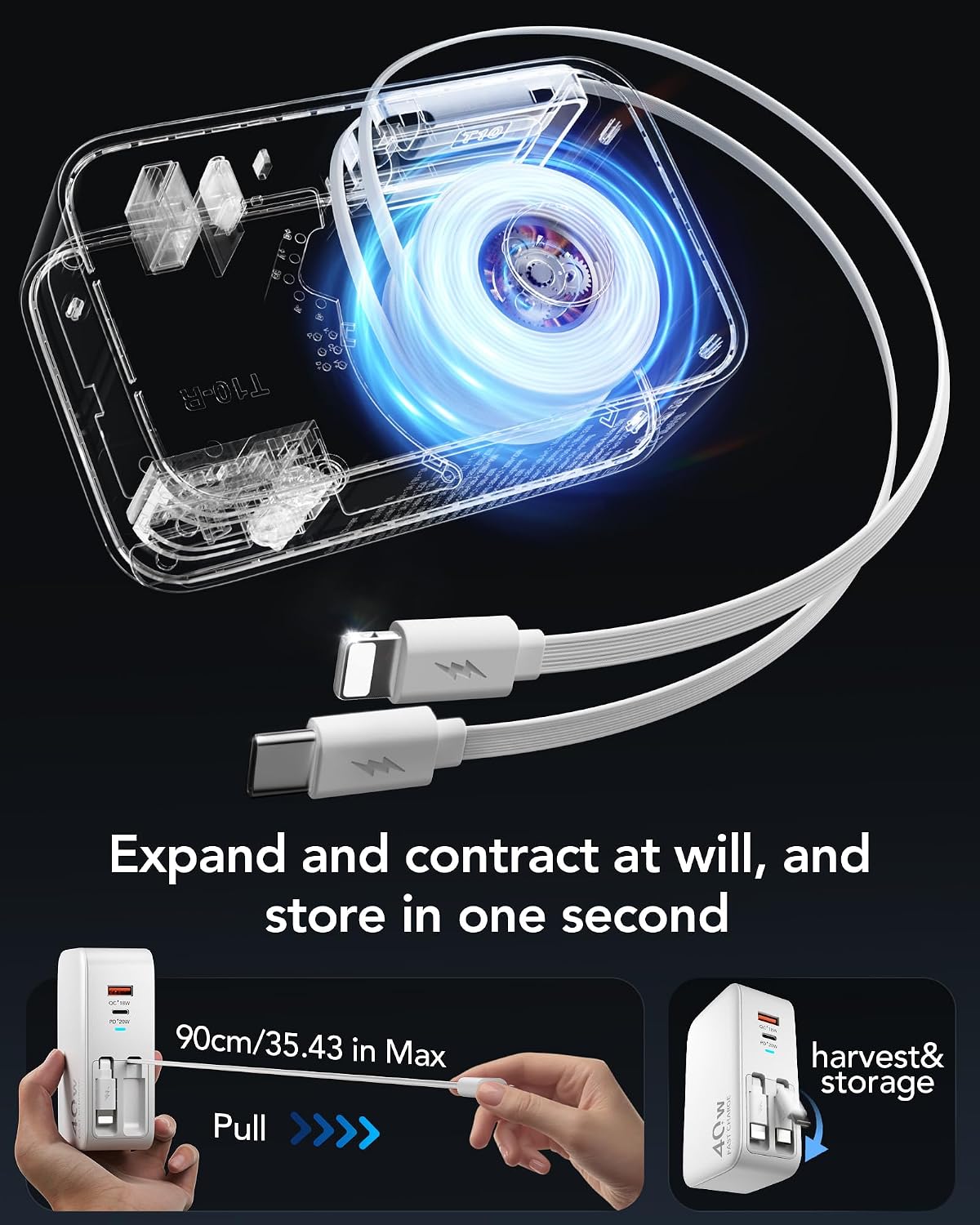 Thumbnail 5 de 4-in-1 Retractable GaN Charger 40W