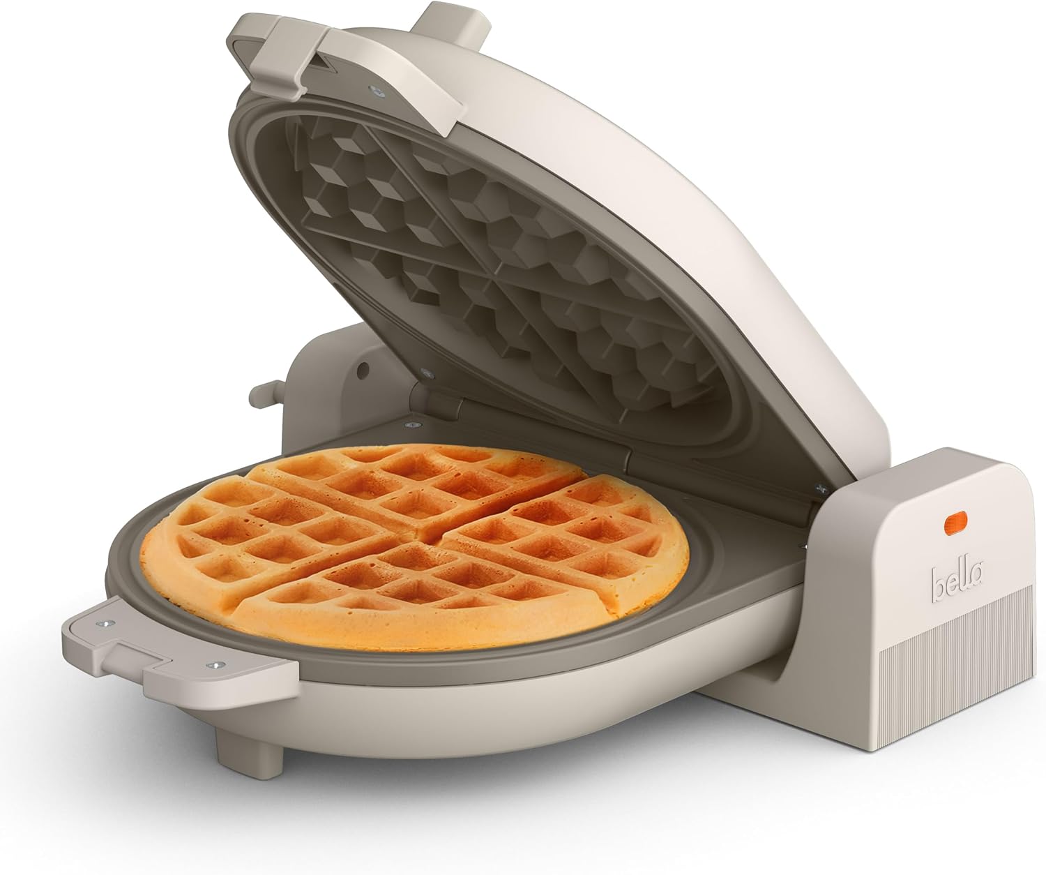 Detalle de bella Fits-Anywhere Flip-n-Store Ceramic Belgian Waffle Maker, Oatmilk