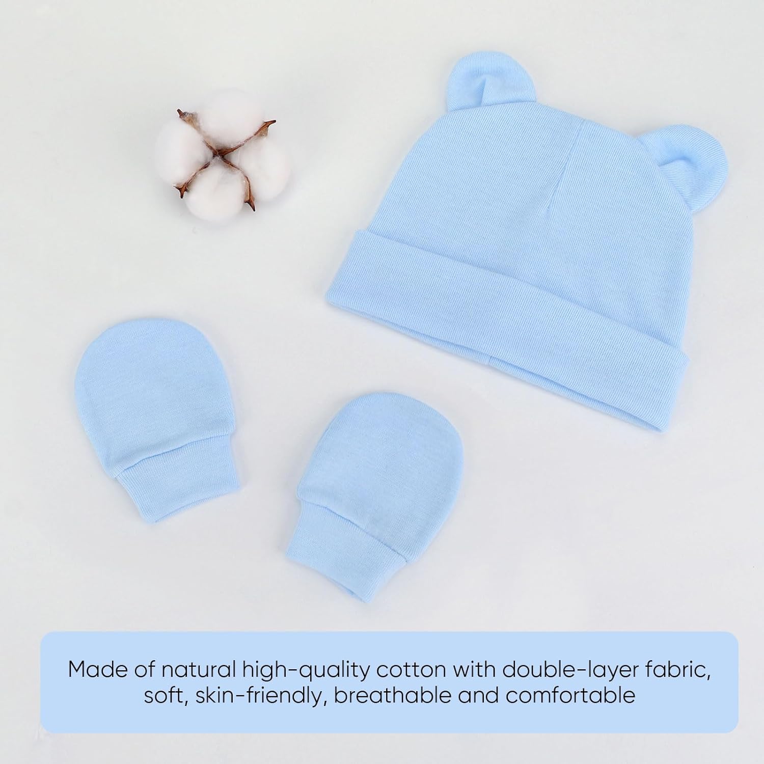 Thumbnail 4 de DRESHOW Newborn Hats Mittens Set