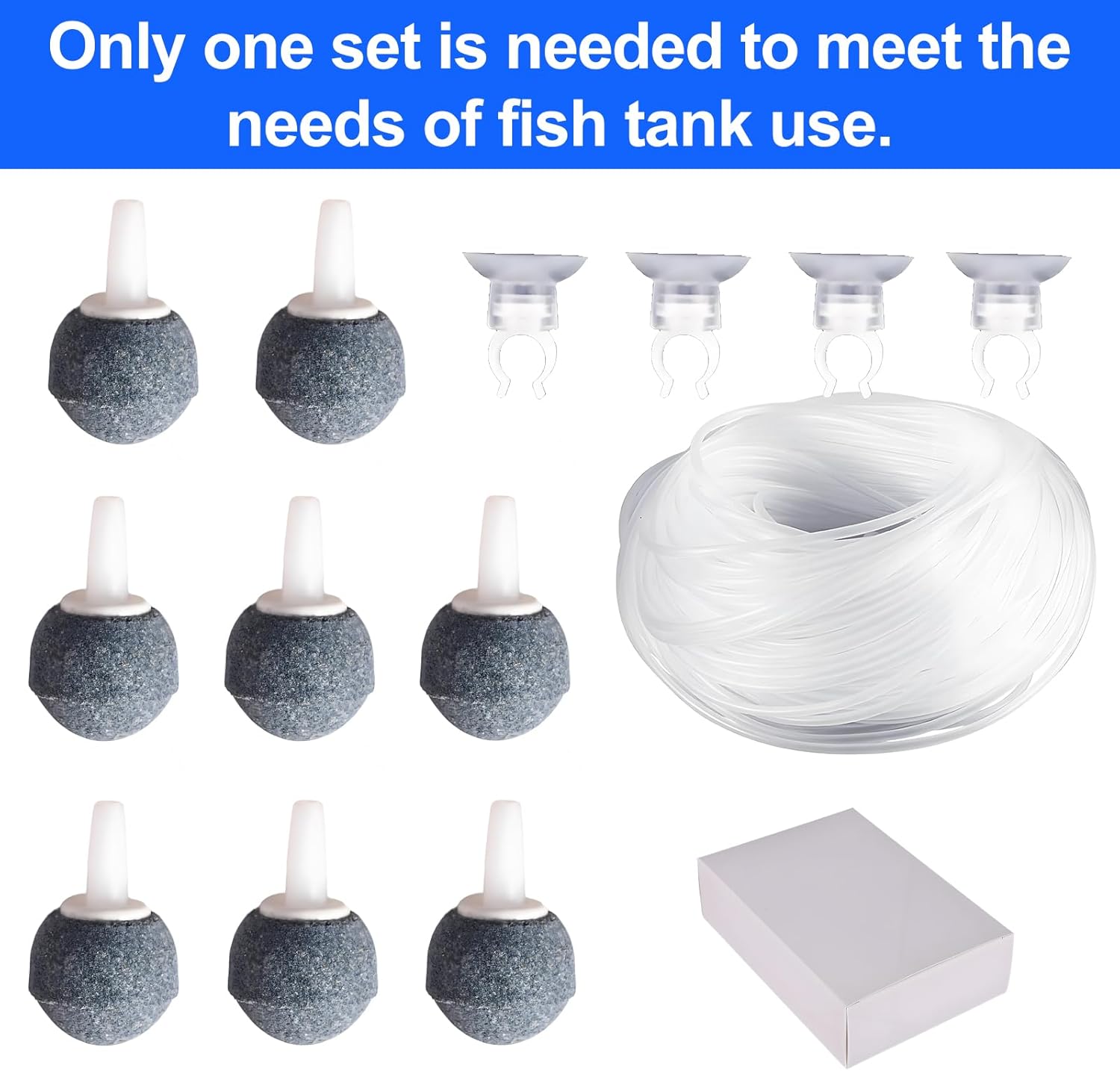 Thumbnail 6 de HAFRILY 8Pcs Air Stones Aquarium Set with 2m Airline Tubing and Suction Cups