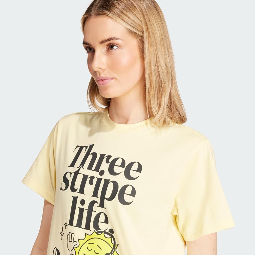 Detalle 2 de adidas Positivity Graphic tee camiseta XS amarillo