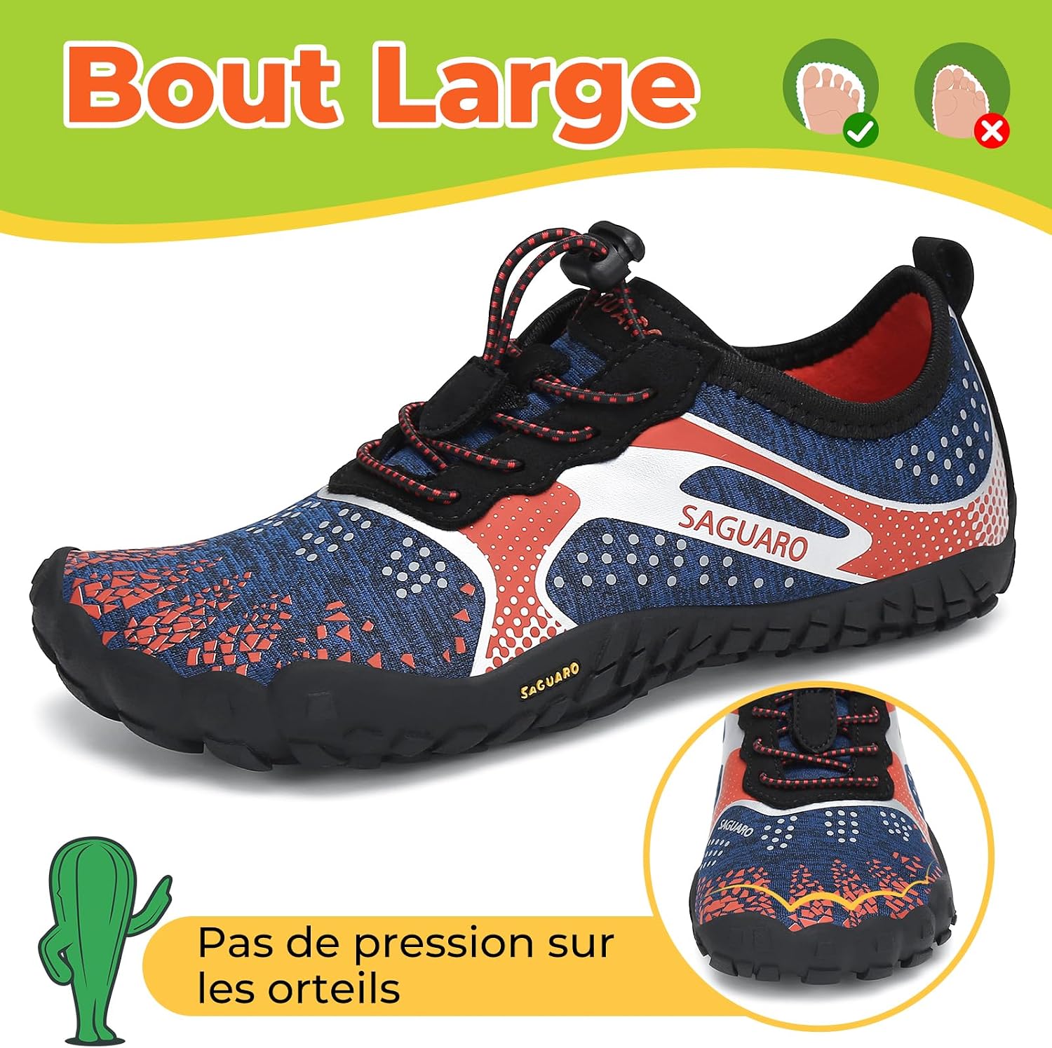 Detalle de SAGUARO chaussures barefoot enfant noir 24-36
