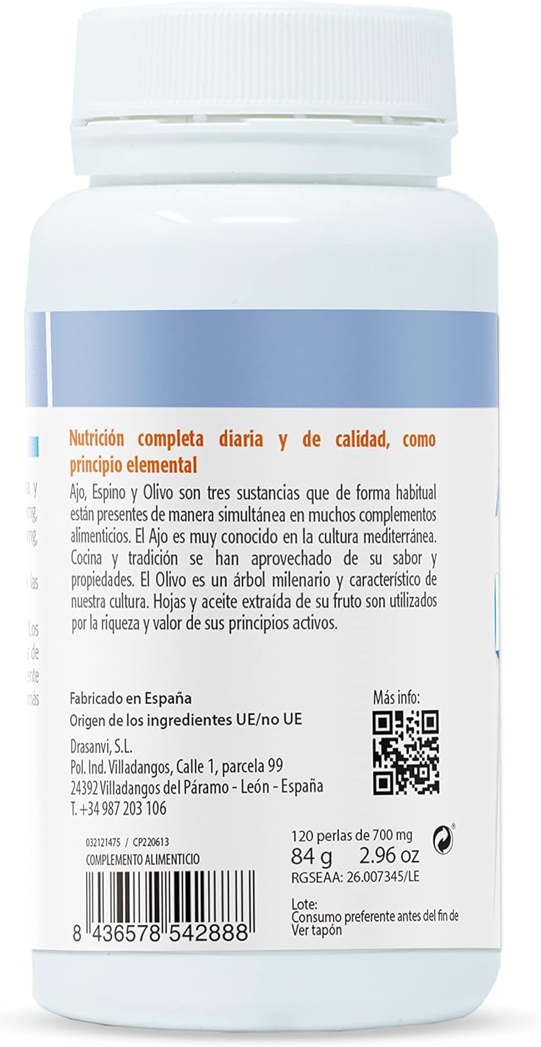 Thumbnail 2 de Drasanvi NutraBasics Ajo Espino Olivo 🌿 Salud Cardiovascular 120 perlas