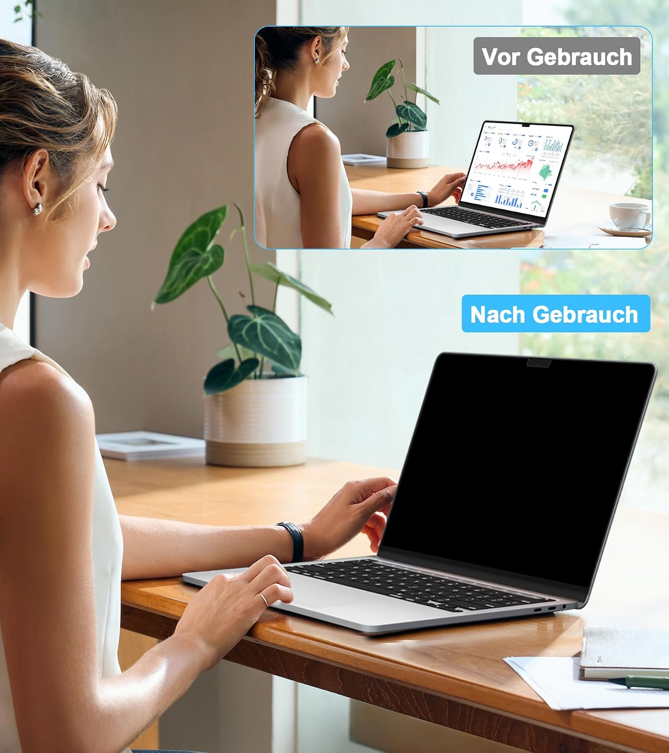 Detalle 2 de MacBook Air 13,6 Zoll STARY 360° Blickschutzfolie