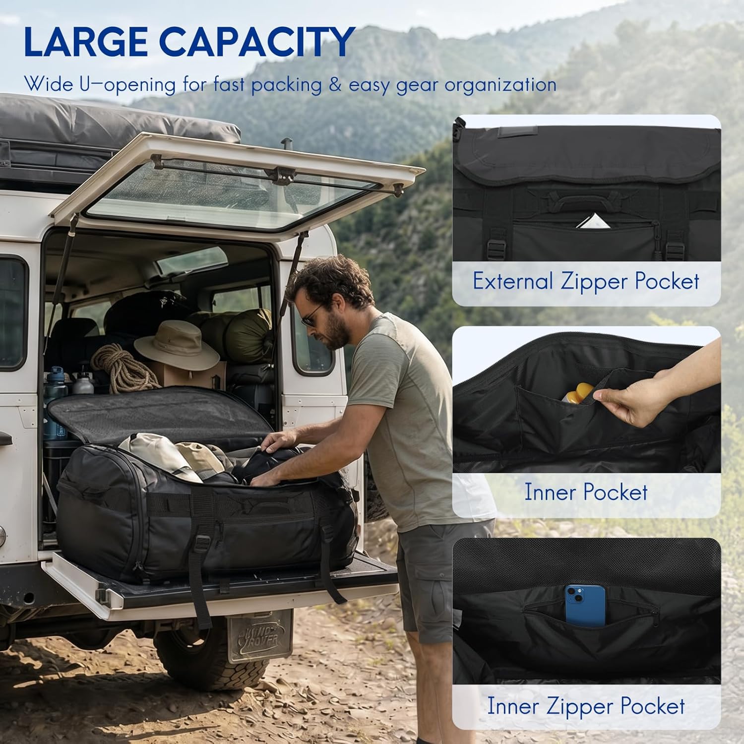 Thumbnail 3 de Haimont Heavy Duty Convertible Travel Duffel Backpack 90L