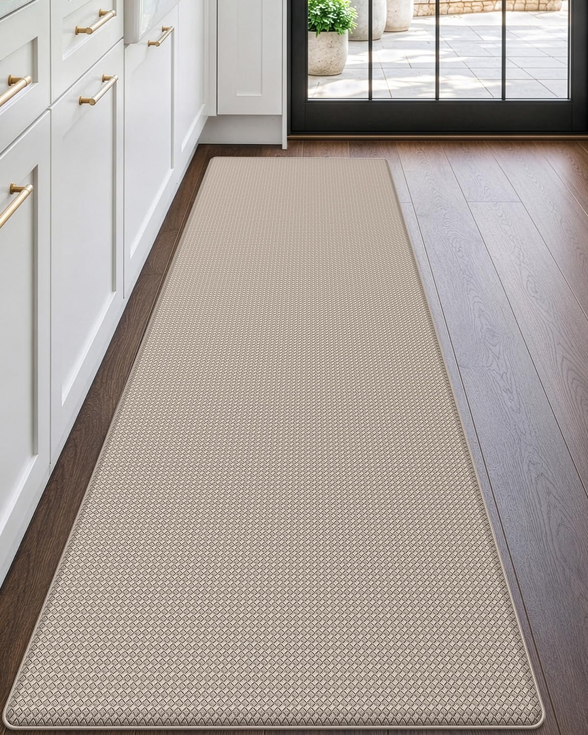 Detalle de DEXI Kitchen Floor Mats Cushioned Anti Fatigue 17x59 Narrow Runner, Beige