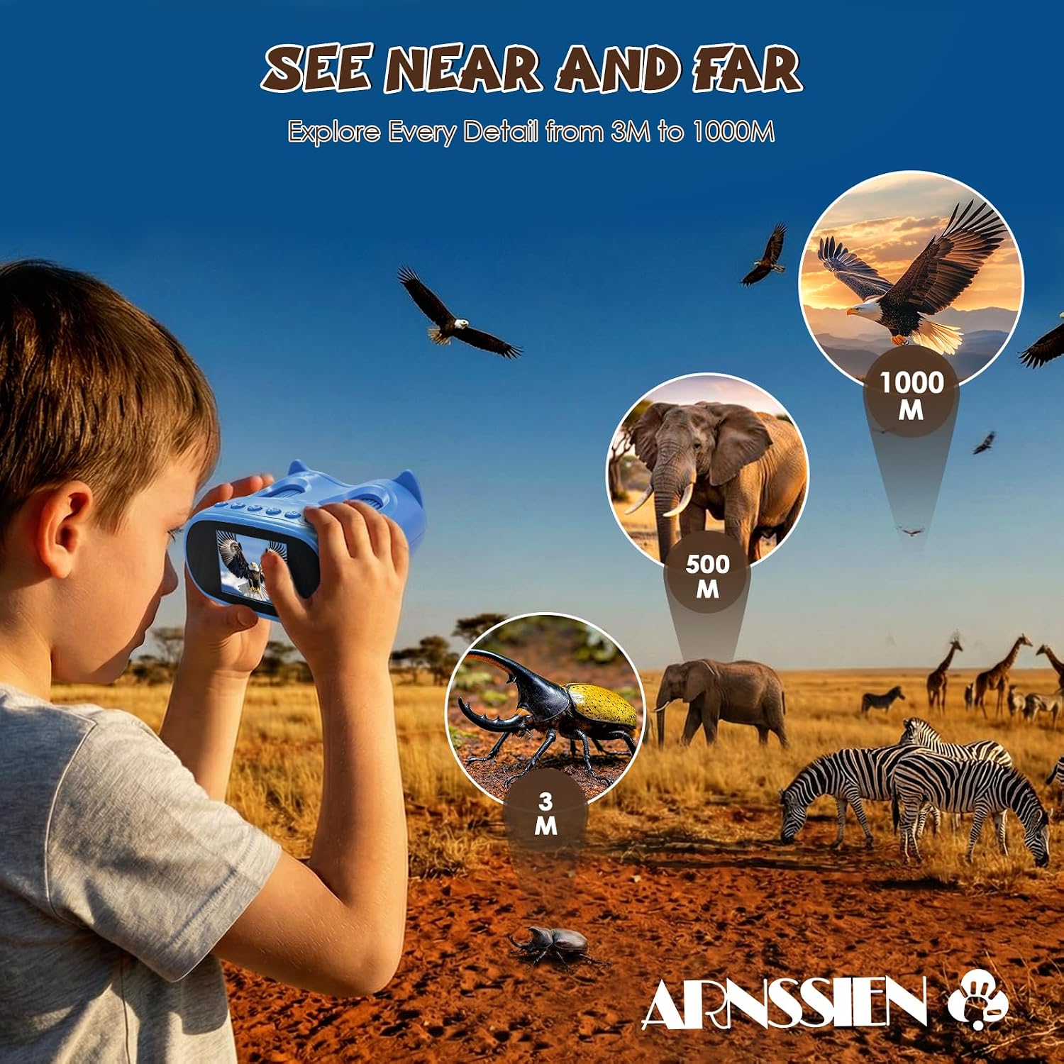 Detalle de ARNSSIEN 2 in 1 Microscopio Bambini e Telescopio: esplora micro e macro in un kit STEM per bambini