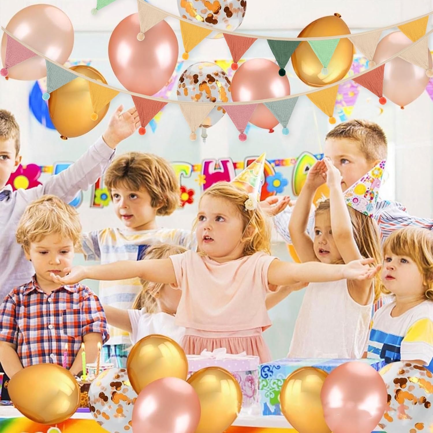 Thumbnail 3 de Zouwel Fabric Bunting Banner – Triangle Baby Bunting Garland (double-sided cotton, 2.6 m)