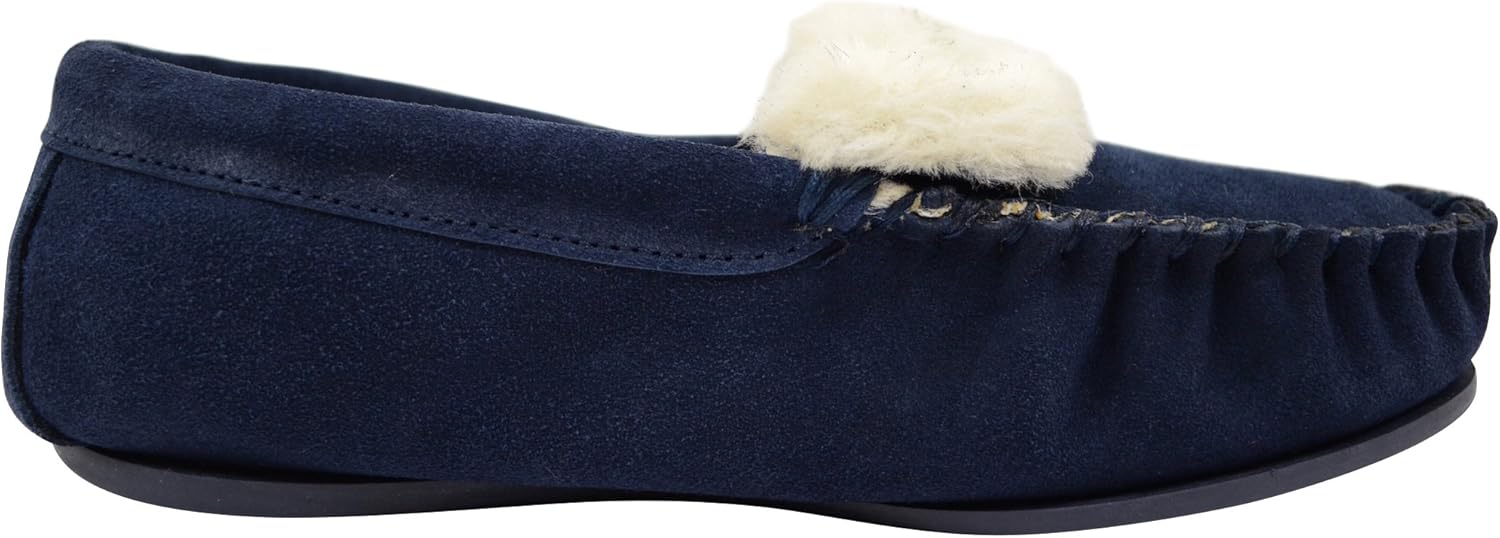 Thumbnail 3 de ABSOLUTE FOOTWEAR Ladies Suede Sheepskin Moccasins with Rubber Sole