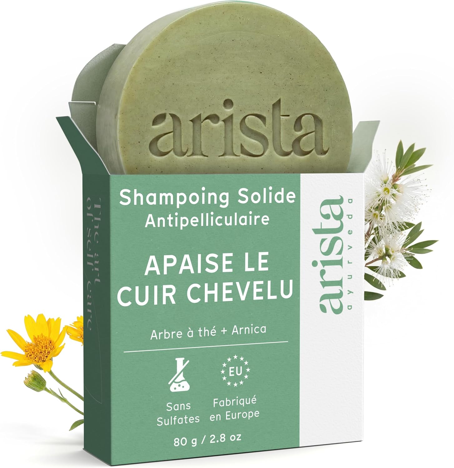 Detalle de Arista Shampoing solide antipelliculaire Tea Tree, Neem & Arnica (sans sulfate, vegan)