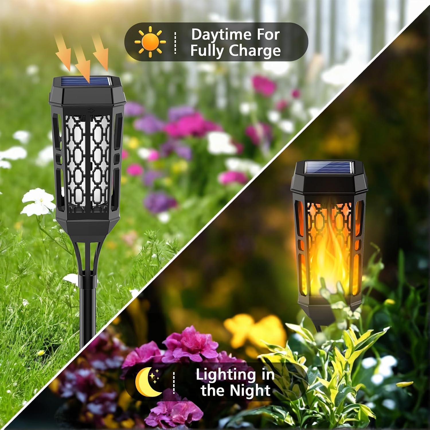 Detalle de Joltix Solari Fiamma Luci – Kit 6 lampade solari LED IP65 per giardino