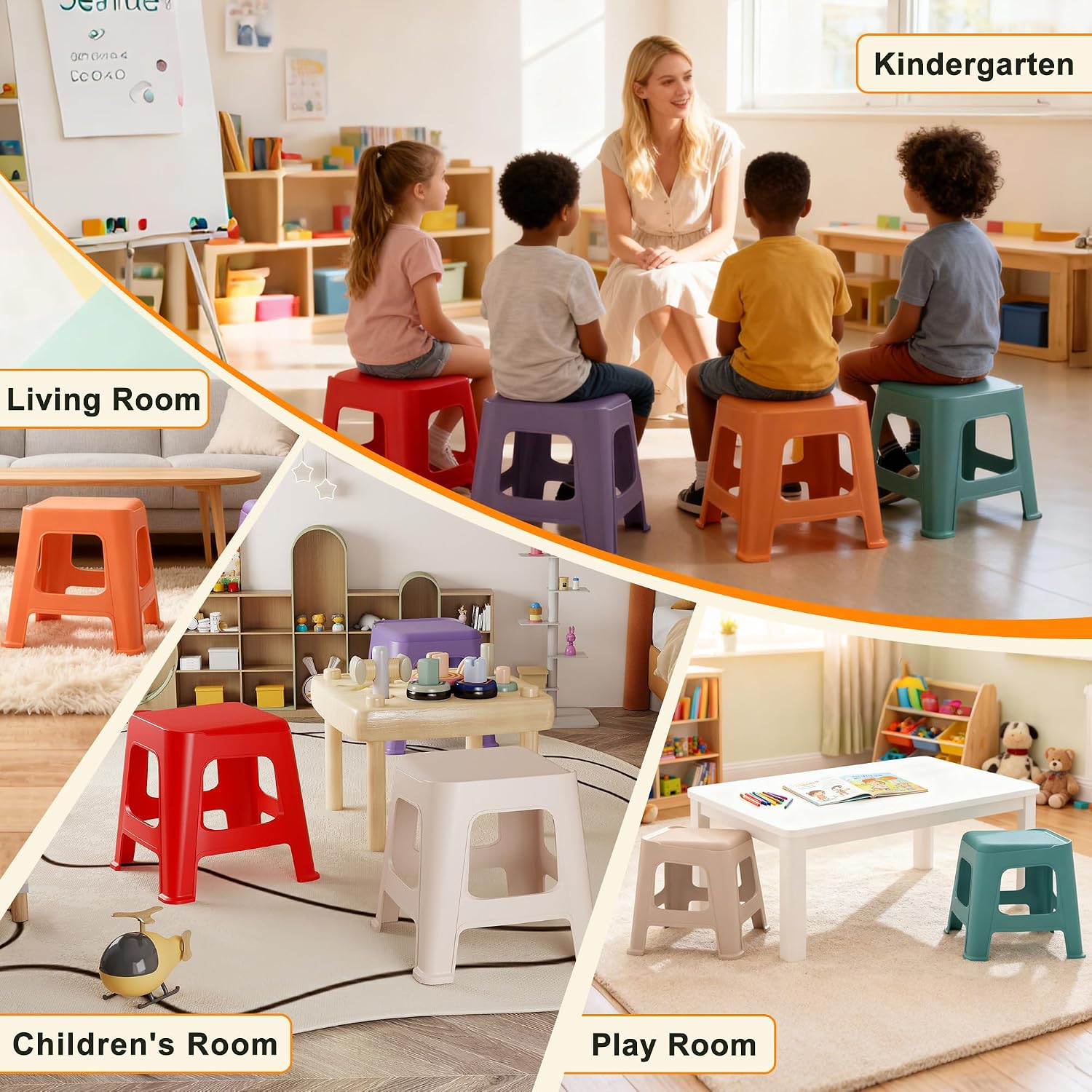 Thumbnail 6 de Pipleo Stackable Classroom Stools, 12.9-Inch Height