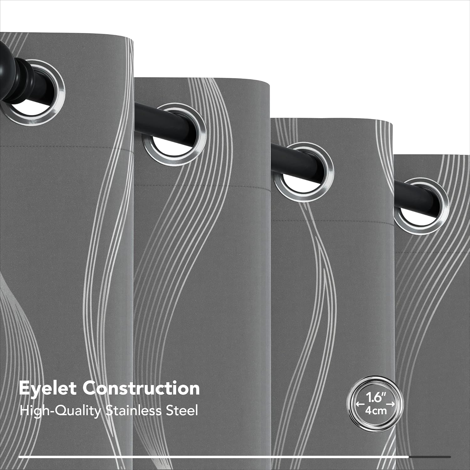 Thumbnail 3 de Foil wave blackout curtains 46 x 54 inch