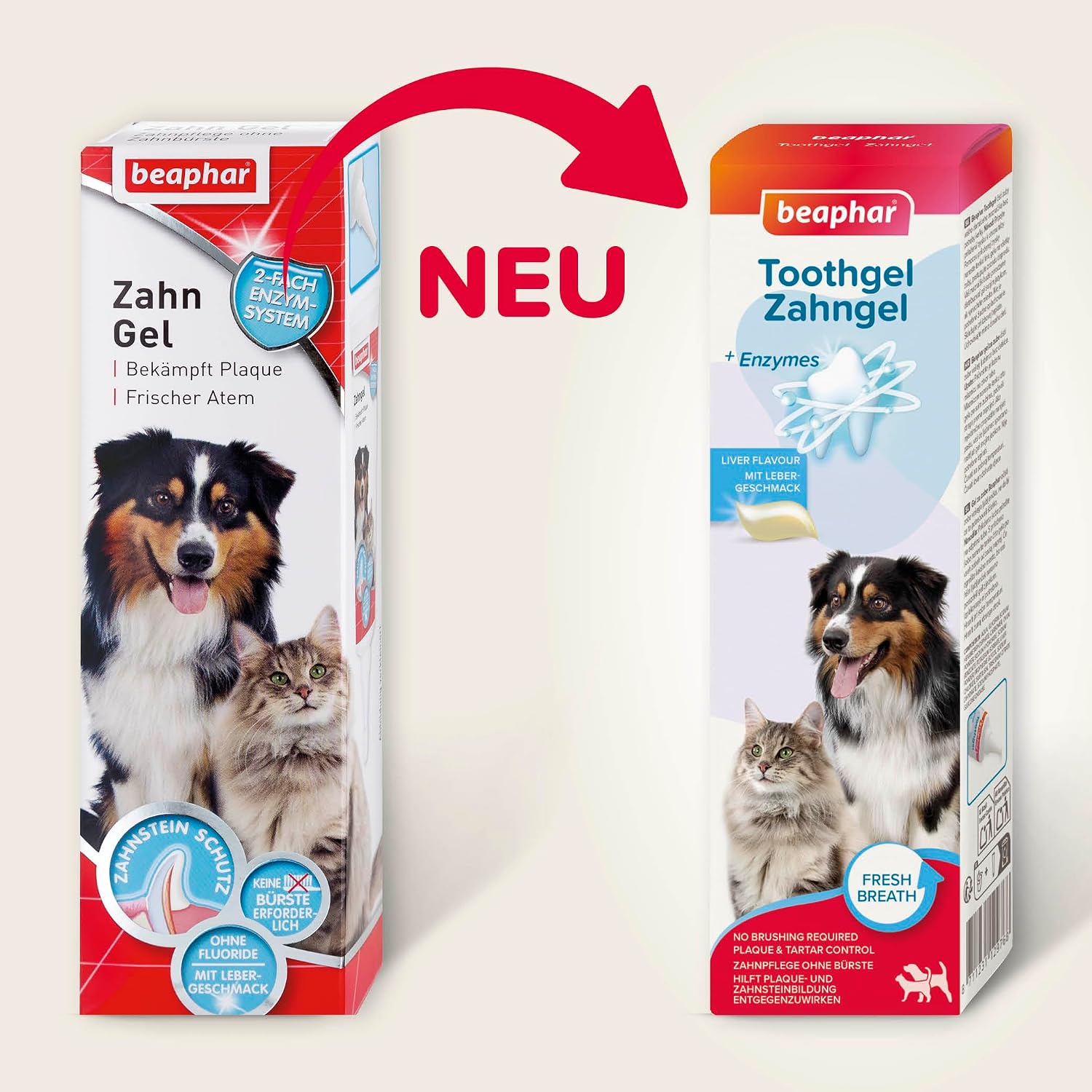 Detalle de Beaphar Zahngel, 100 g – Zahnpflege ohne Bürste für Hund und Katze