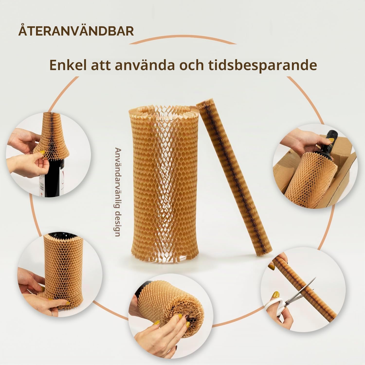Detalle 2 de SZSYumUnion bikakepappershylsor för flaskor, 22 cm, 12-pack