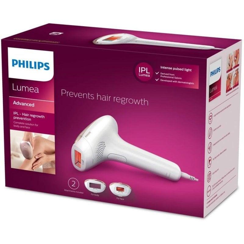 Detalle 2 de Depiladora de luz pulsada Philips Lumea Advanced SC1997/00 (oro blanco) con 5 niveles y precisión facial
