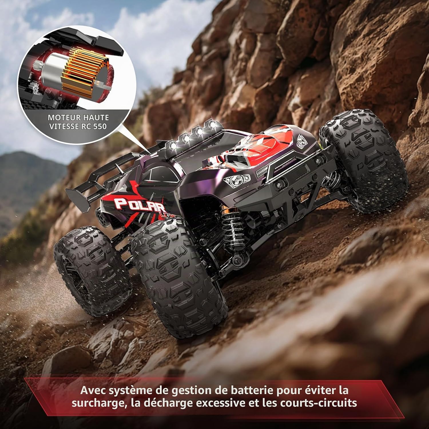 Detalle de YESHIN HS10422-2CK-HJYMPLMLDE RC-monstertruck 1:10, 45 km/u, 2,4 GHz