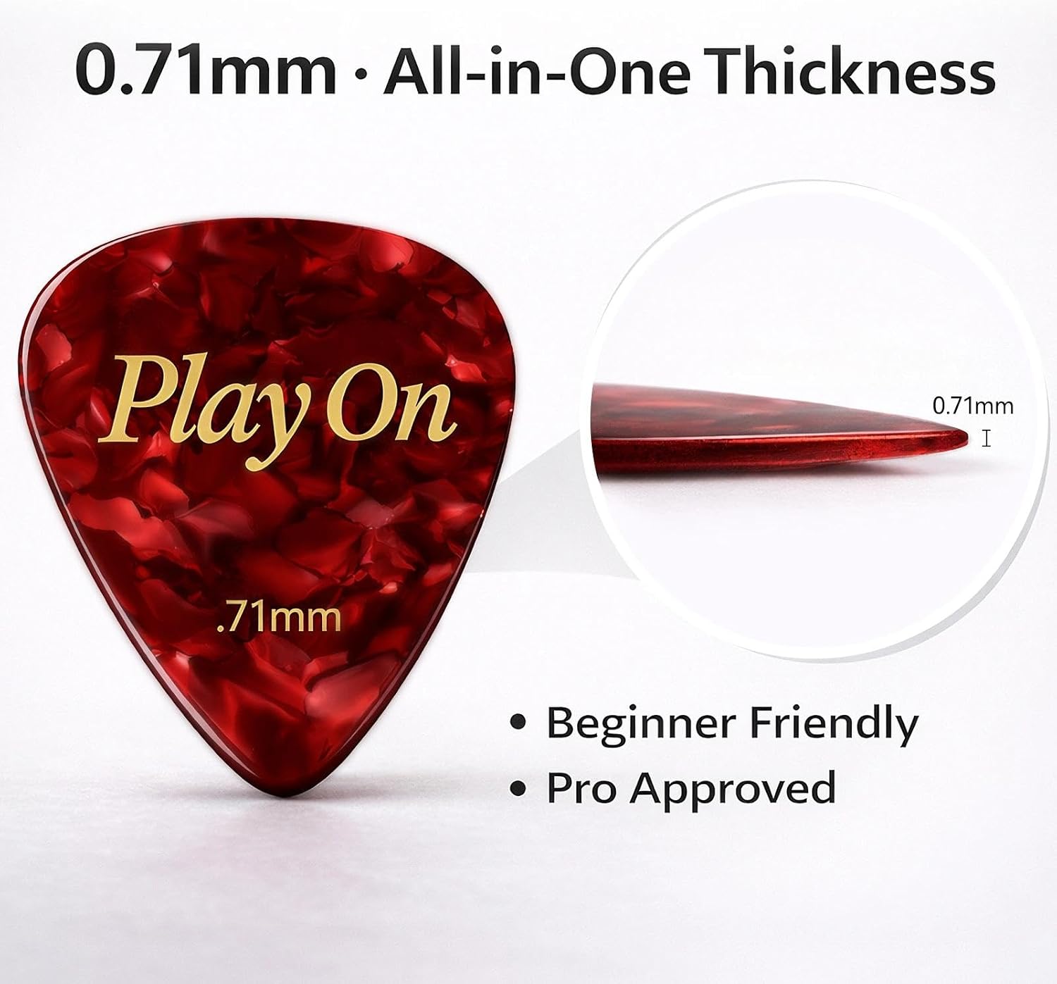 Detalle de Celluloid Guitar Picks Medium .71mm – 6 Mood Plectrums with Inspirational Messages