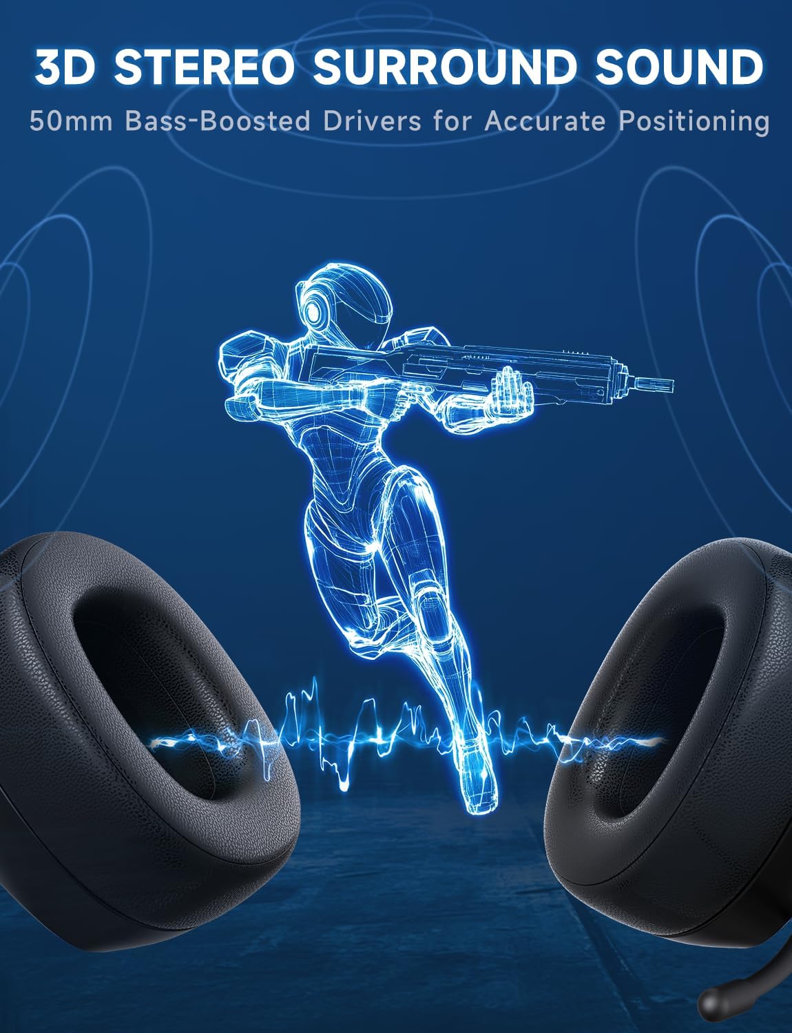 Thumbnail 2 de Gvyugke Wireless Gaming Headset for PS5/PS4/PC/Switch & Bluetooth devices with 2.4GHz, 7.1 and noise-cancelling mic