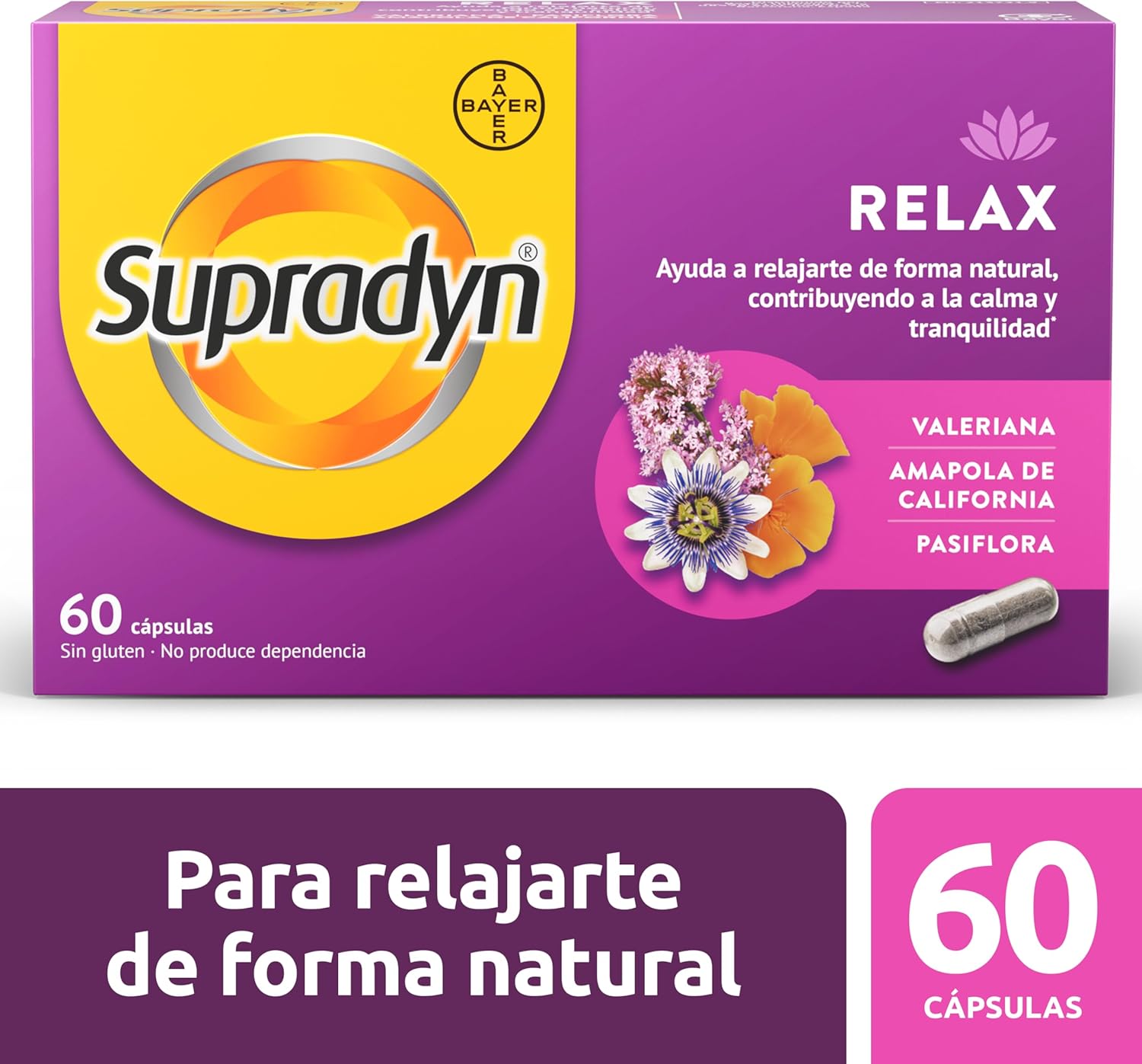 Detalle 2 de Supradyn Relax 60 cápsulas apoyo para la calma