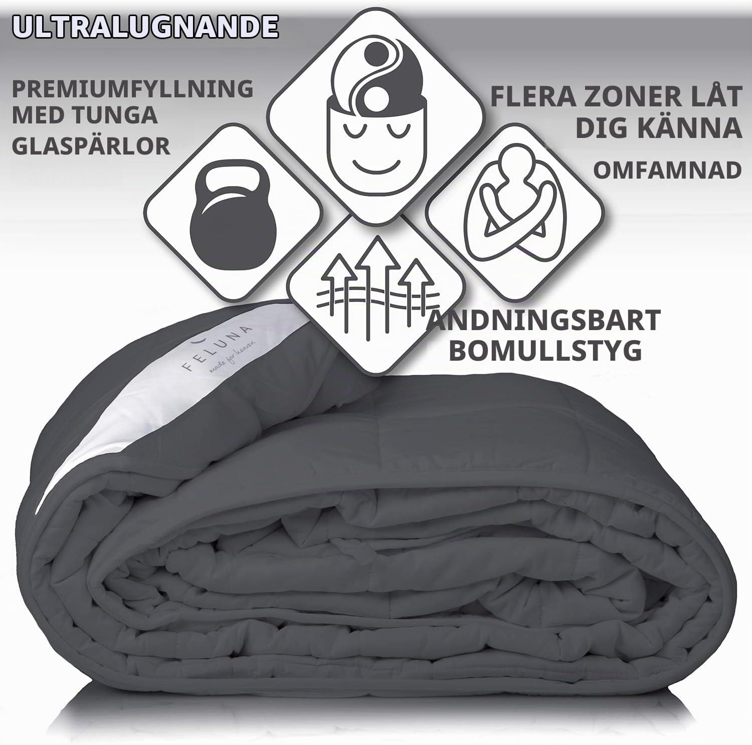 Detalle 2 de Feluna tyngdtäcke 8 kg, 200 × 155 cm i bomullssatin med glaspärlor