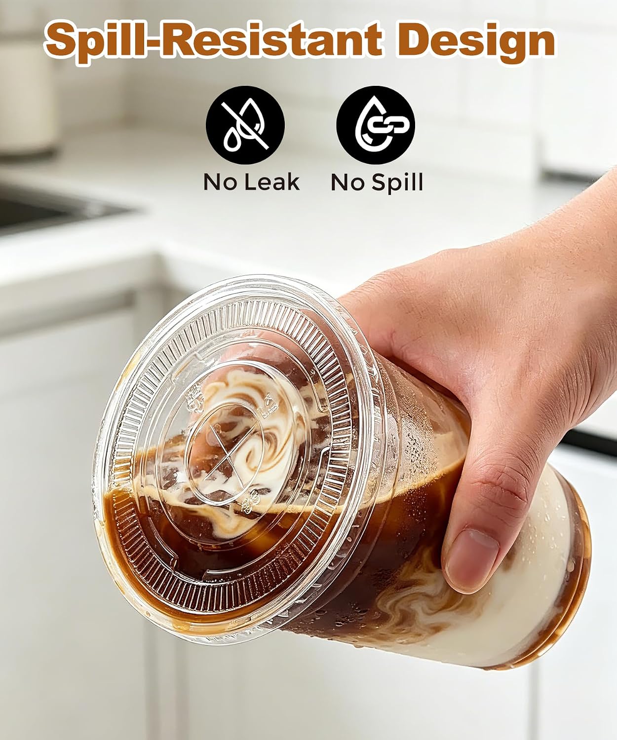 Detalle de Ginkgo 50 Pack 16 oz Clear Plastic Cups with Lids and Straws