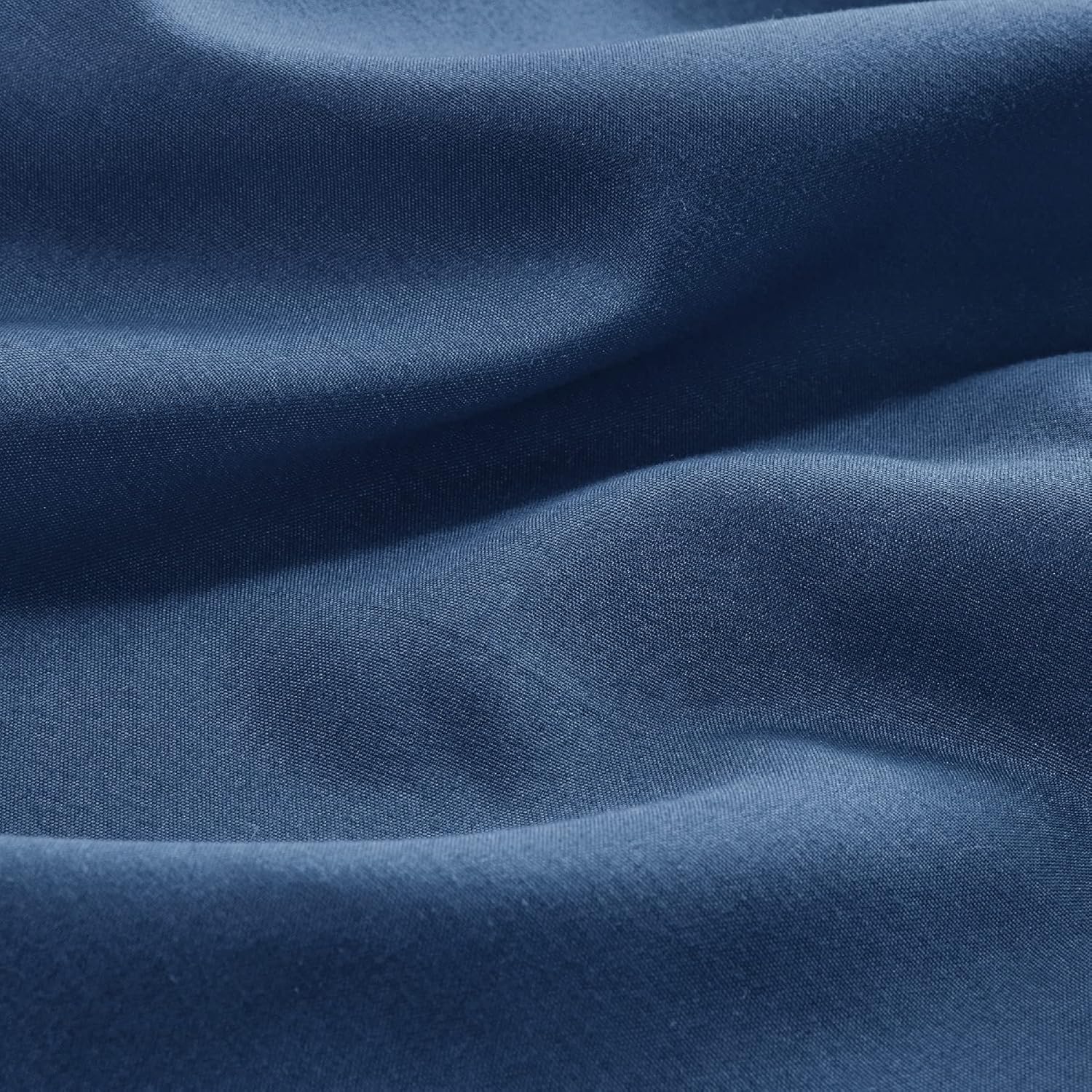 Detalle de Bedsure Double Fitted Sheet Deep – Extra Deep Pocket 40cm, Navy, 135x190cm
