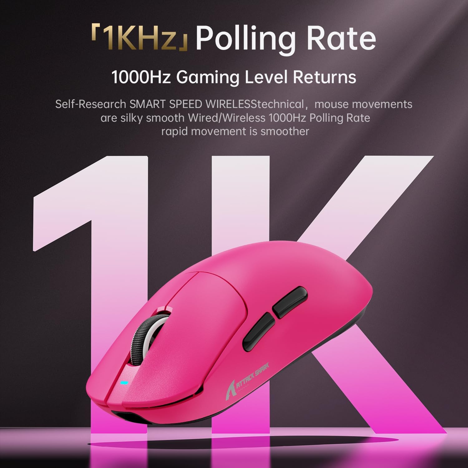 Detalle 2 de ATTACK SHARK X8SE Maus für große Hand – ultraleicht, vielseitig verbunden, präziser 3311 Gaming-Sensor
